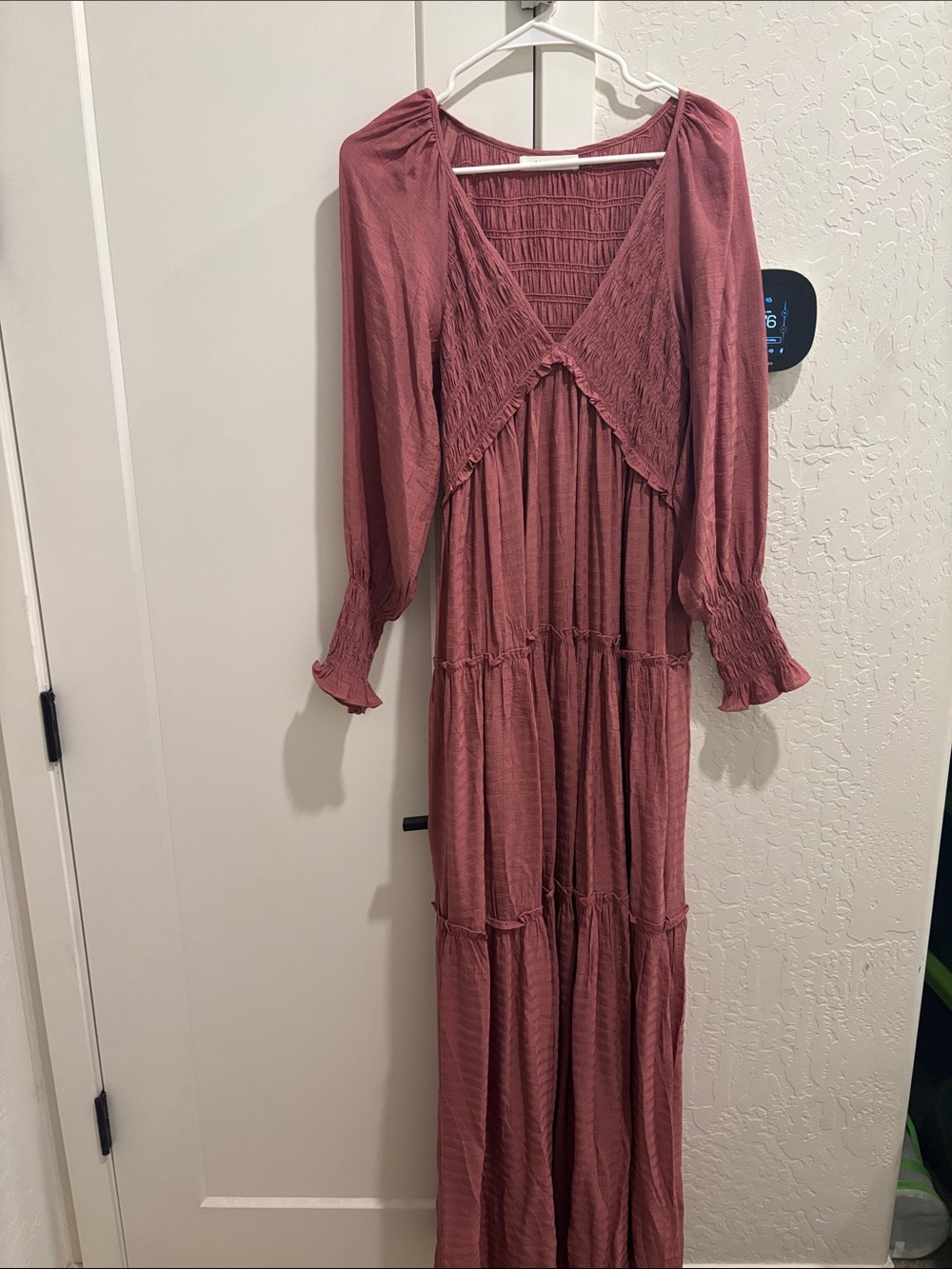 NWOT Mustard Seed Dusty Rose Smocked Maxi Dress
